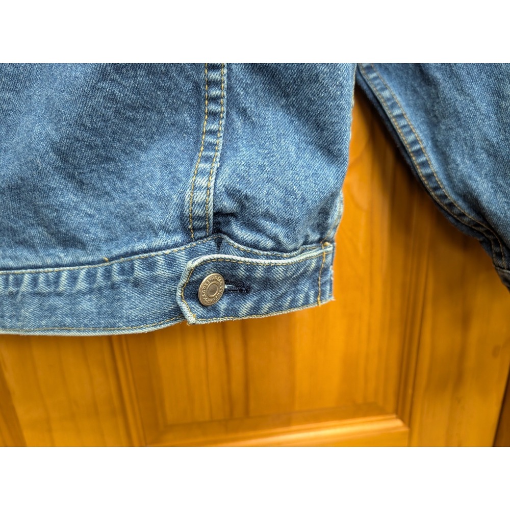 Vintage Rock Creek Men's Blue Denim Jean Jacket Size S Long Sleeves Button Front - Picture 6 of 12